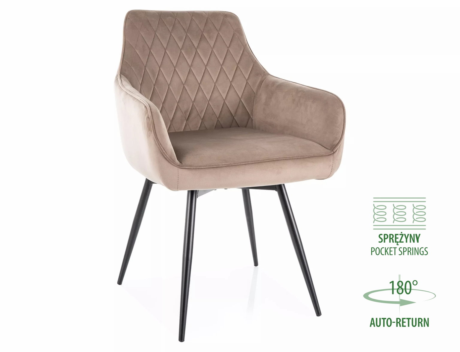 Kėdė Marlo Velvet, smėlio-0