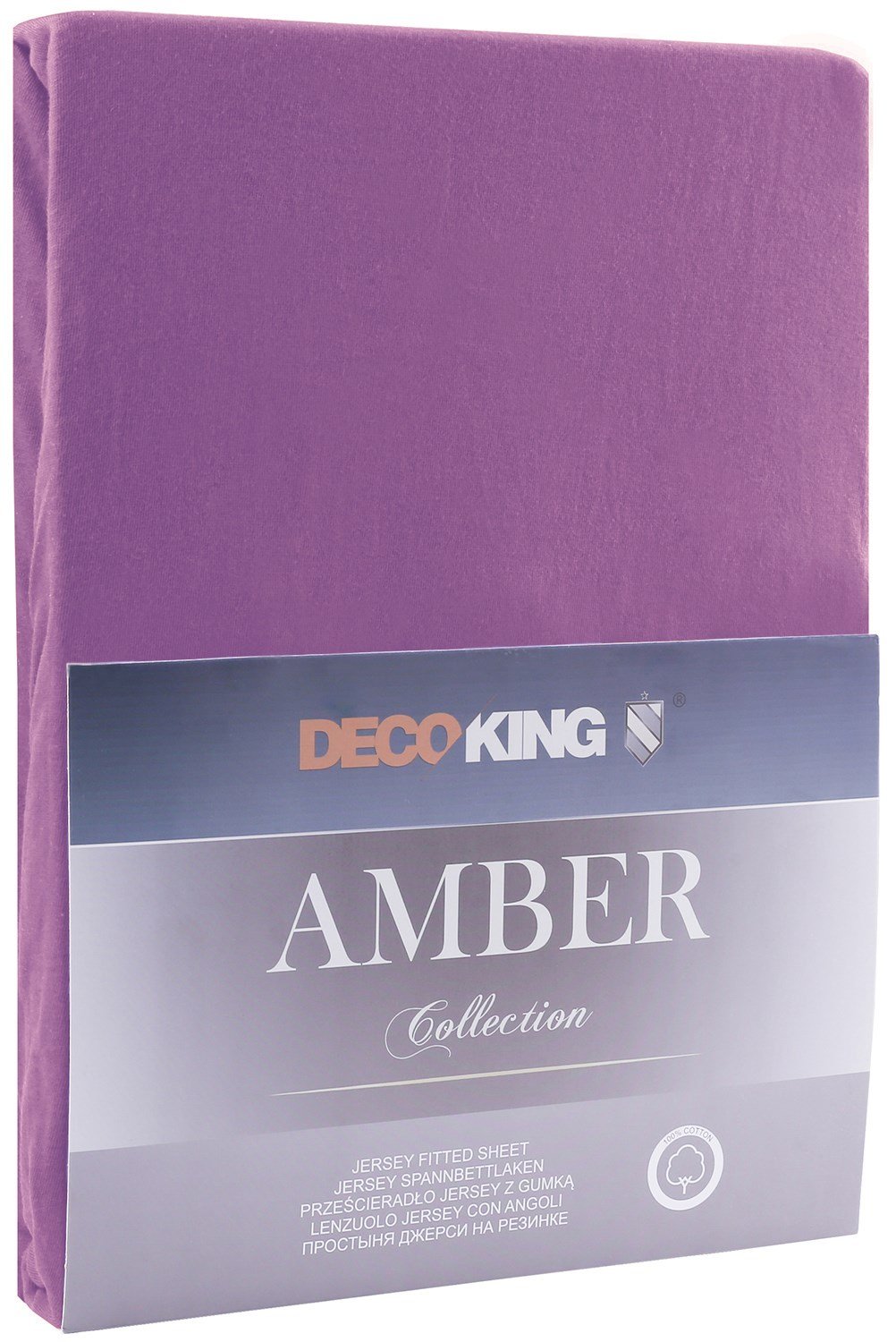 Jersey paklodė su guma Decoking AMBER Violet, 200x220 cm