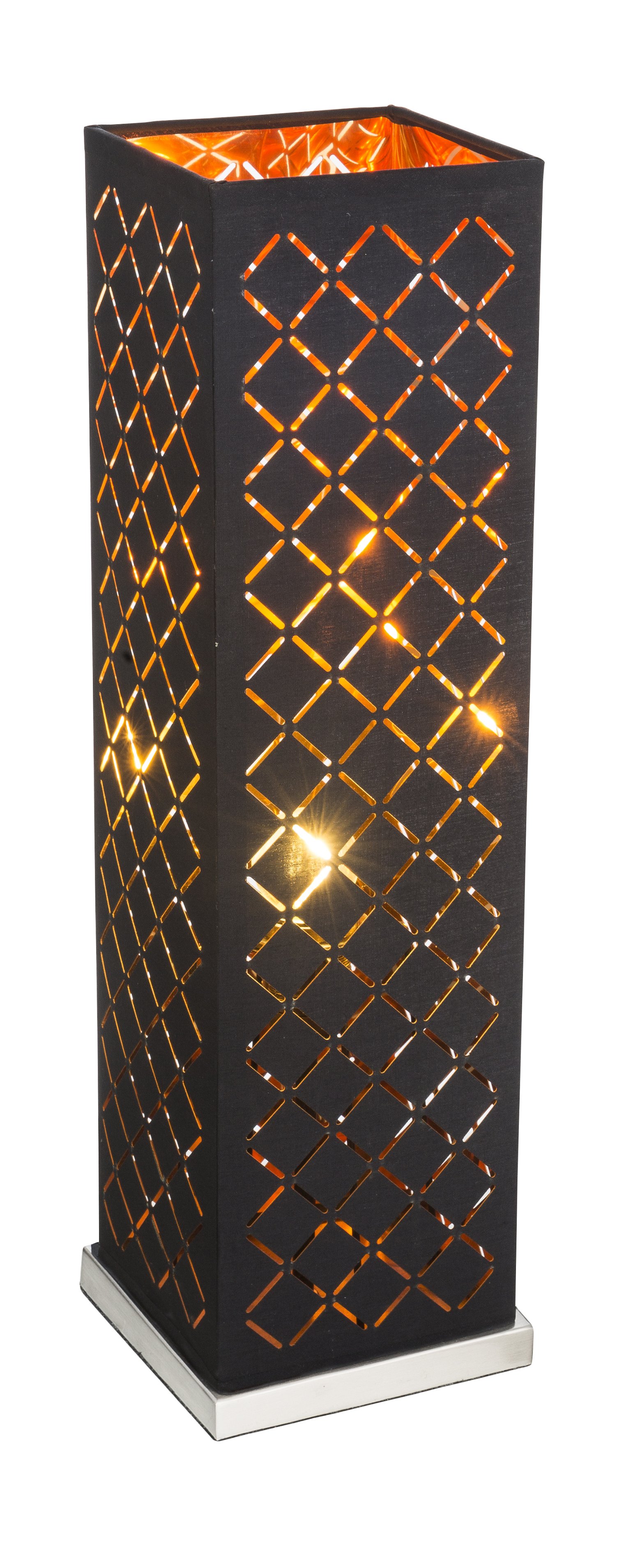 Stalinis šviestuvas GLOBO Clarke, 1 x E27, 40W, juodos/auksinės sp., 15 x 15 x 57 cm