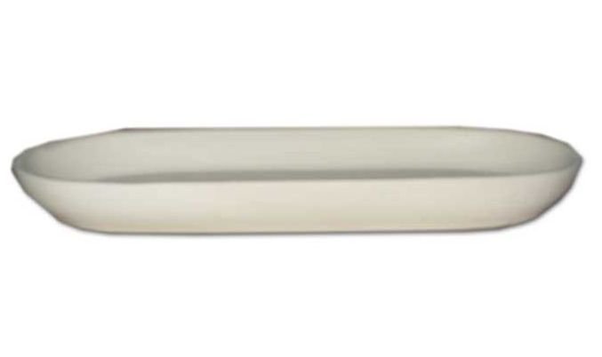 Keraminė vazono lėkštelė L-KAKT-0s, baltos sp., 25,5 x 5,5 x 6 cm