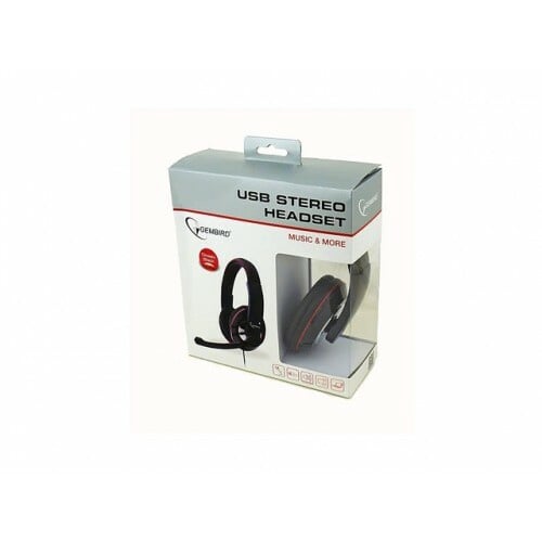 Laidinės ausinės Gembird MHS-U-001, juoda/raudona - 4