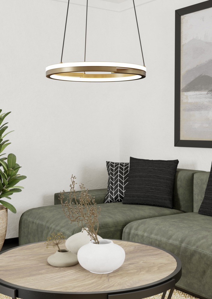 Pakabinamas LED šviestuvas EGLO MEZZOMONTE, 20W CCT 2700-6500K + TW, 3200lm DIM, Ø48x110cm, su pultu - 3