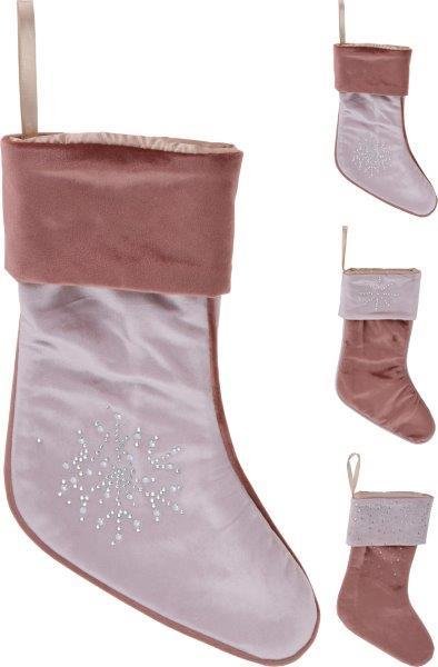 Kalėdinė kojinė, rožinės sp., 30 x 50 cm