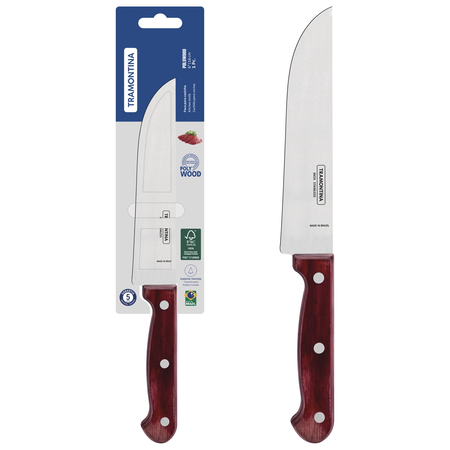 Virtuvės peilis TRAMONTINA POLYWOOD 15,2 cm-1