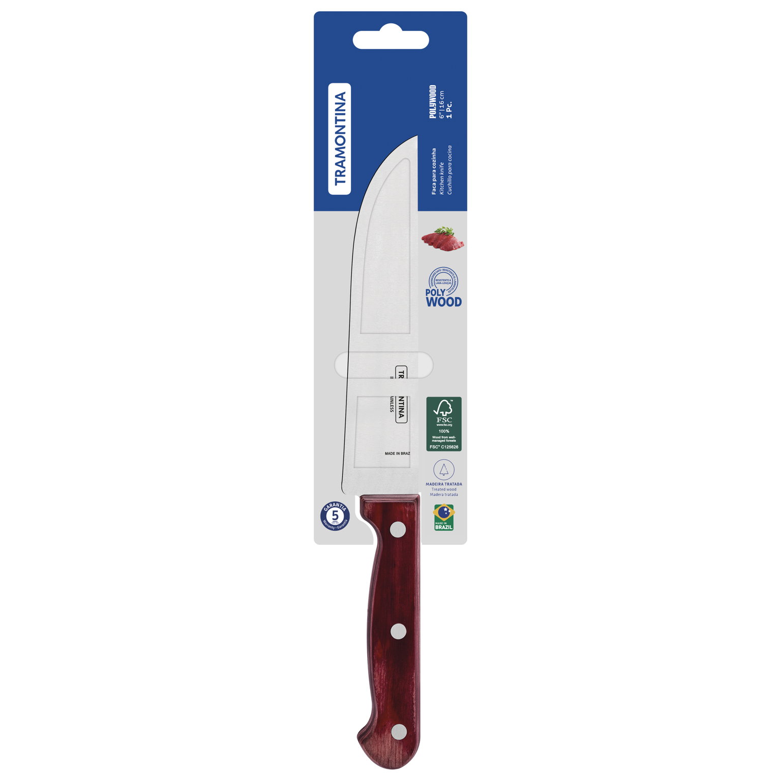 Virtuvės peilis TRAMONTINA POLYWOOD 15,2 cm-0