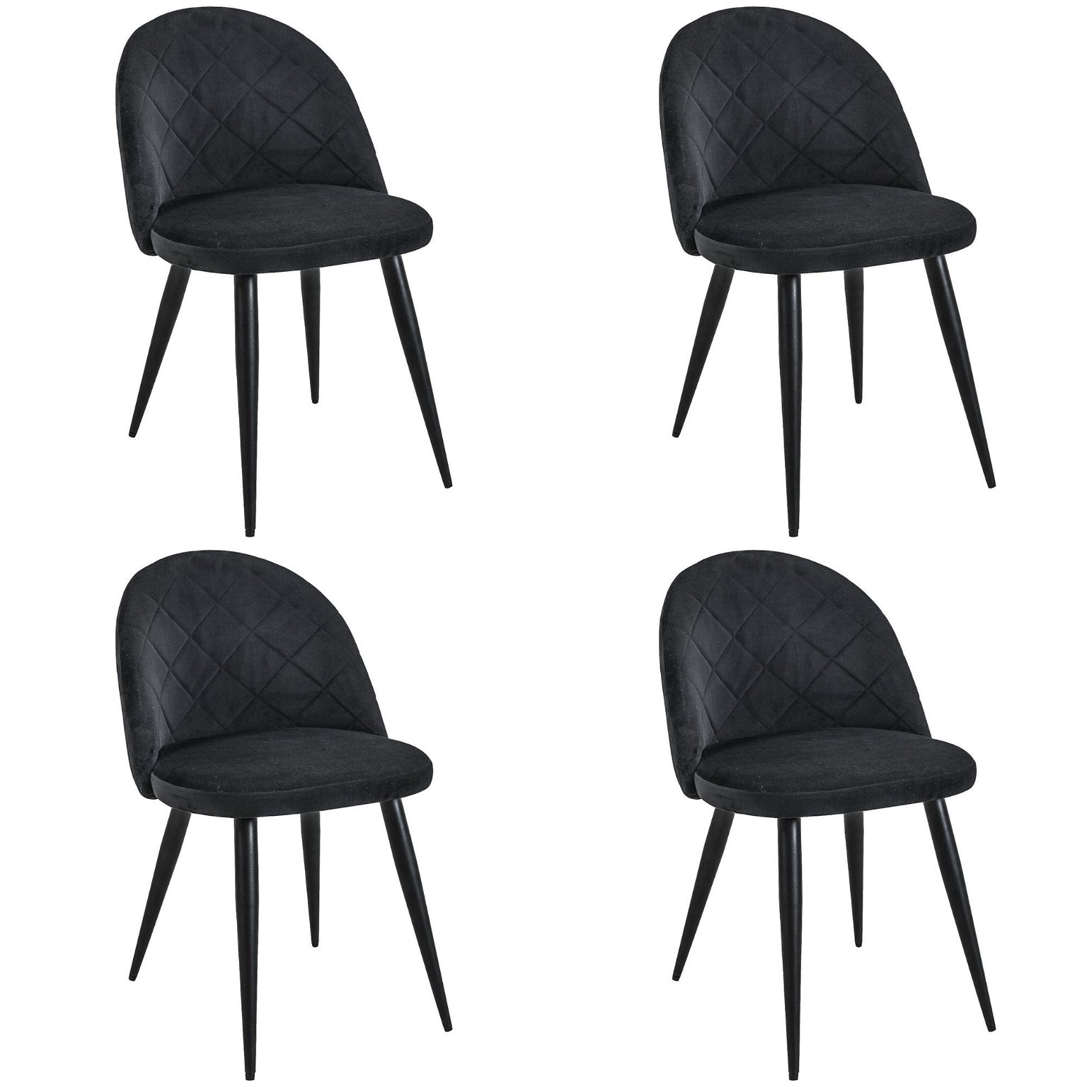 4-ių kėdžių komplektas SJ.077, juoda