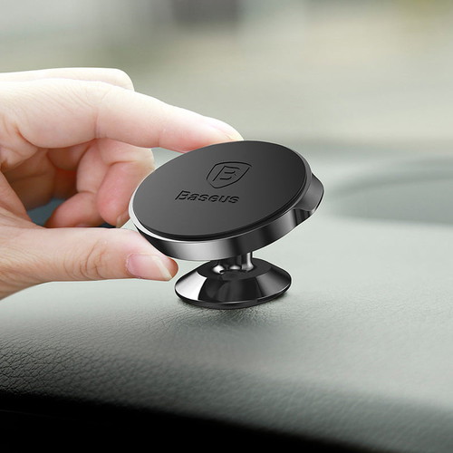 Automobilinis magnetinis telefono laikiklis BASEUS, klijuojamas ant panelės, juodos sp. - 3