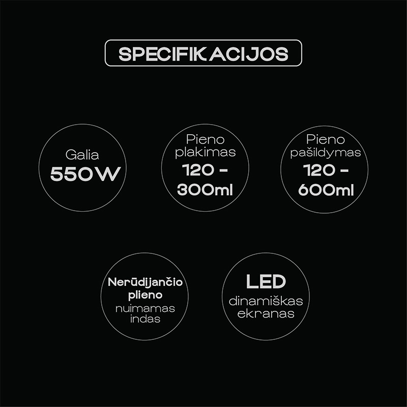 Pieno putų plaktuvas Zyle ZY917MF, 550 W - 5