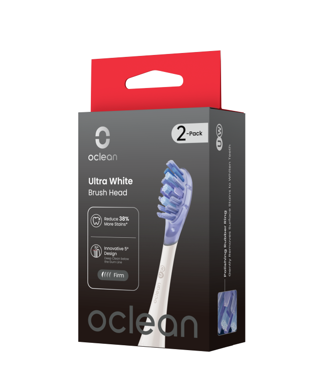 Pakaitinės galvutės OCLEAN Ultra White 2 vnt., kietos, baltos spalvos - 3