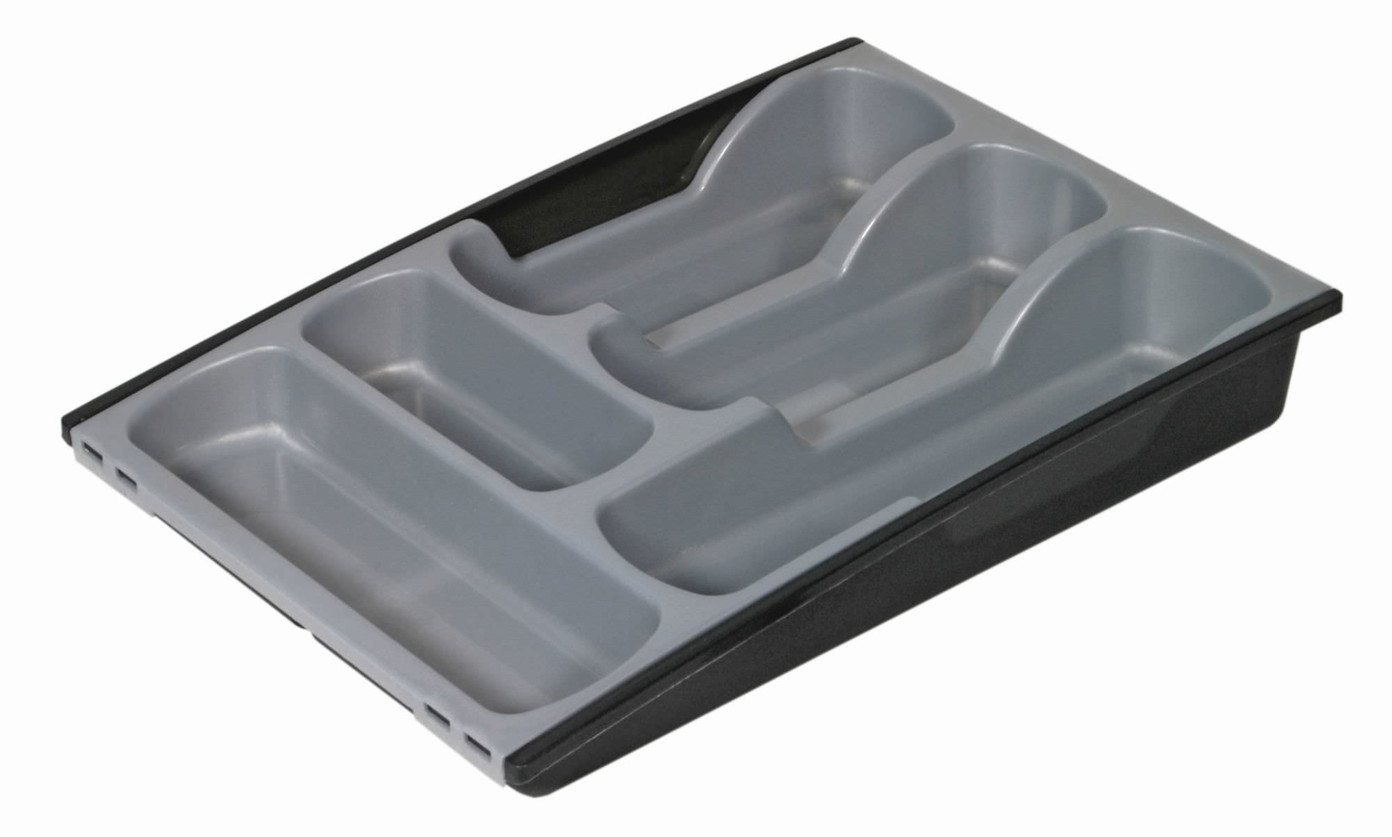 Reguliuojamas stalo įrankių dėklas CURVER BASIC KITCHEN ACCESORIES, pilkos spalvos, h6 x 30 x 42 cm-0