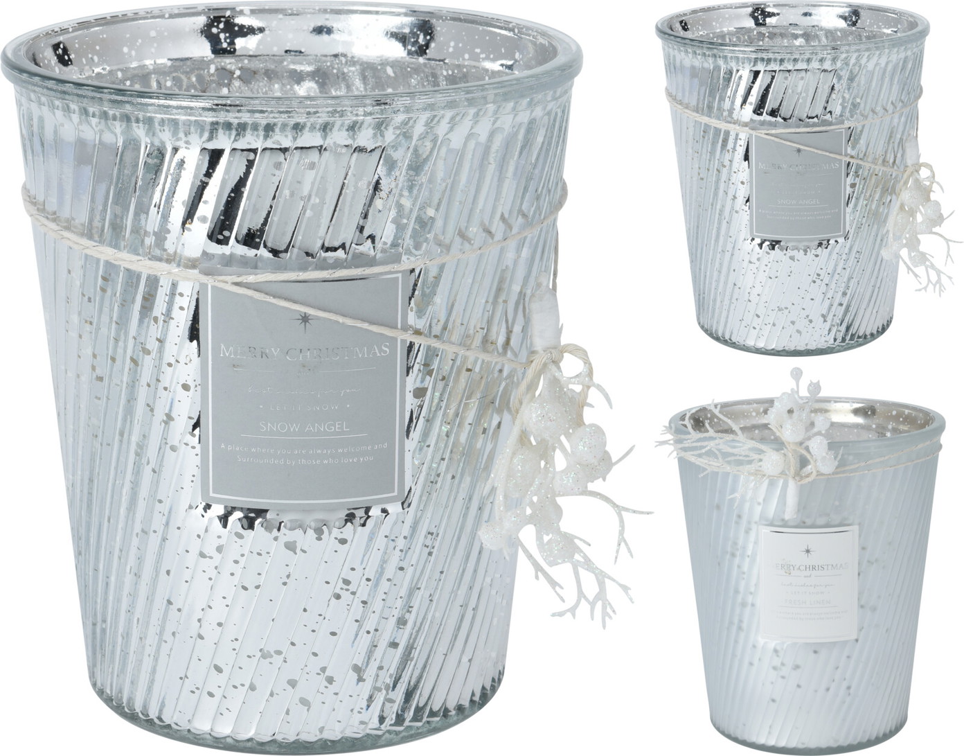 Kvepianti žvakė stikliniame indelyje FROSTED WHITE, 2 rūšys, 14 x 16 cm-0
