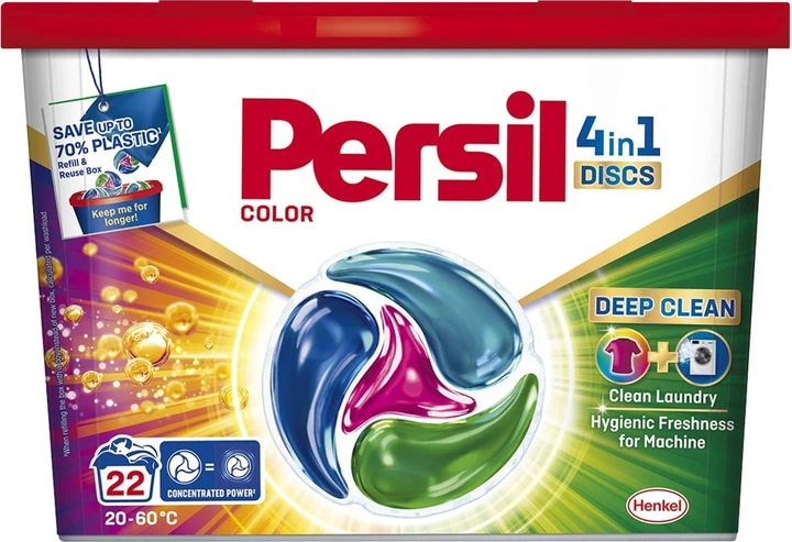 Skalbimo kapsulės PERSIL DISCS Color, 22 vnt