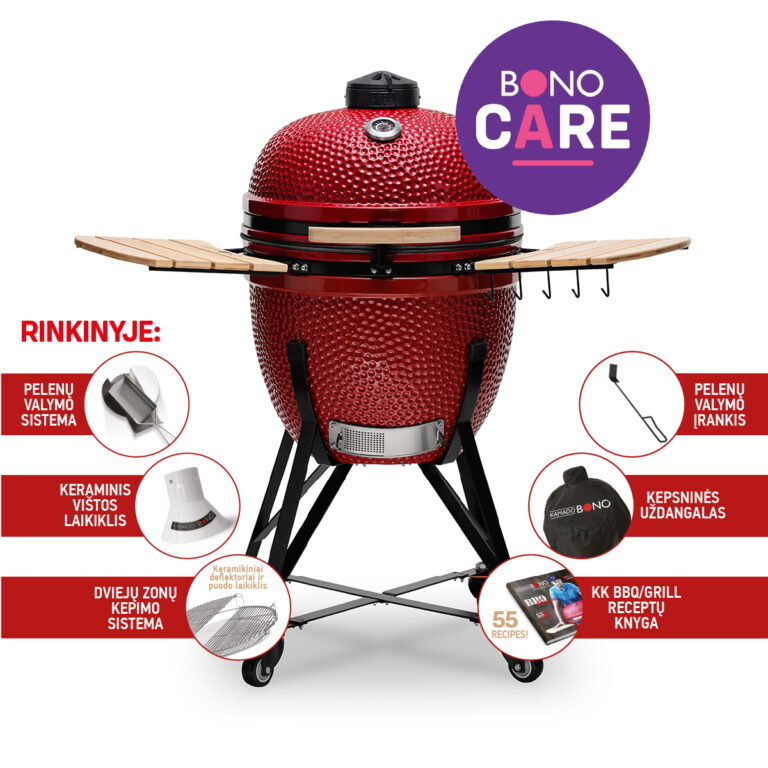 Keraminė kepsninė KAMADO BONO GRANDE 23, 59 cm, raudonos sp.-0