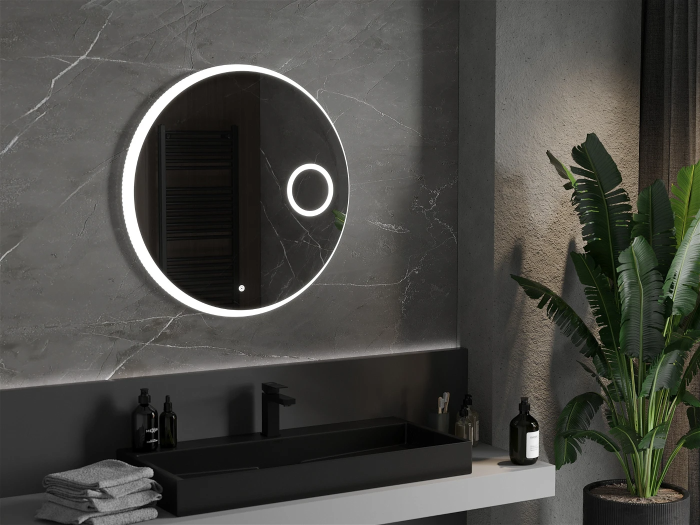 Vonios veidrodis Mexen Ella su LED apšvietimu ir šildymo kilimėliu, 80 cm - 2