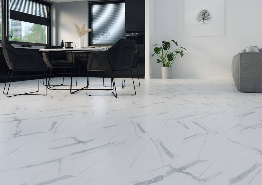 SPC vinilinės grindys AFIRMAX XXL Stone, 914x457x4,5 mm, baltos sp., dėv. 0,30 mm, 32 kl. - 3