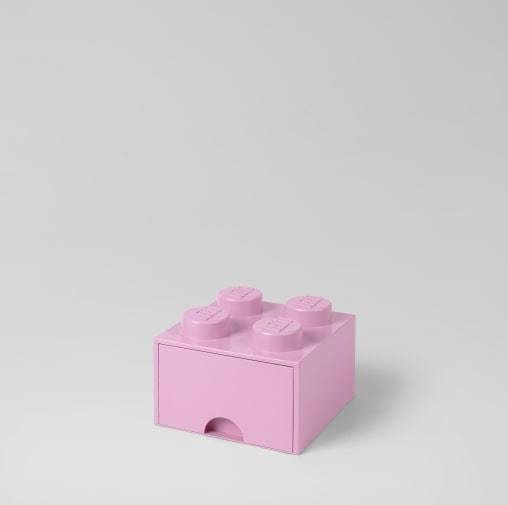 Daiktadėžė LEGO BRICK, rožinės sp., 25 x 25 x 18 cm, 470 ml