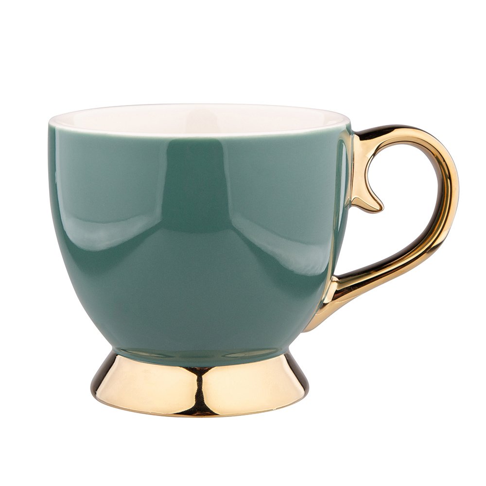 Porcelianinis puodelis Aurora Gold Jumbo NBC, žalios sp., 400 ml