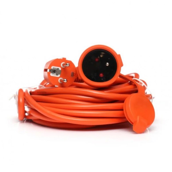 Ilgiklis Horoz, 1-lizdai, 10m, su ižeminimu, IP44, oranžinis, 3x1.5mm-0