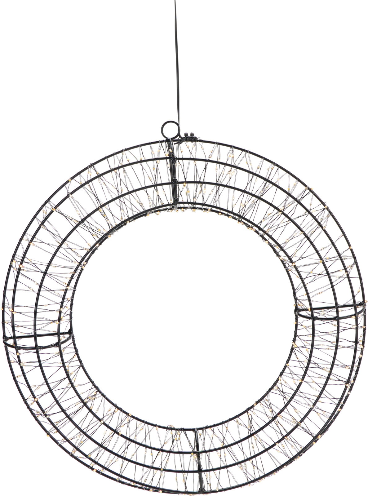 Elektrinė LED dekoracija RING, 480LED IP44 3.5V 2.7W, šiltai balt/gintaro, laikmatis+DIM, 38x4cm-0