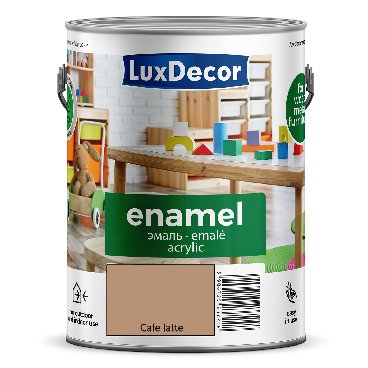 Emaliniai dažai LUXDECOR, matiniai, kavos latte sp., 2,2 l-0