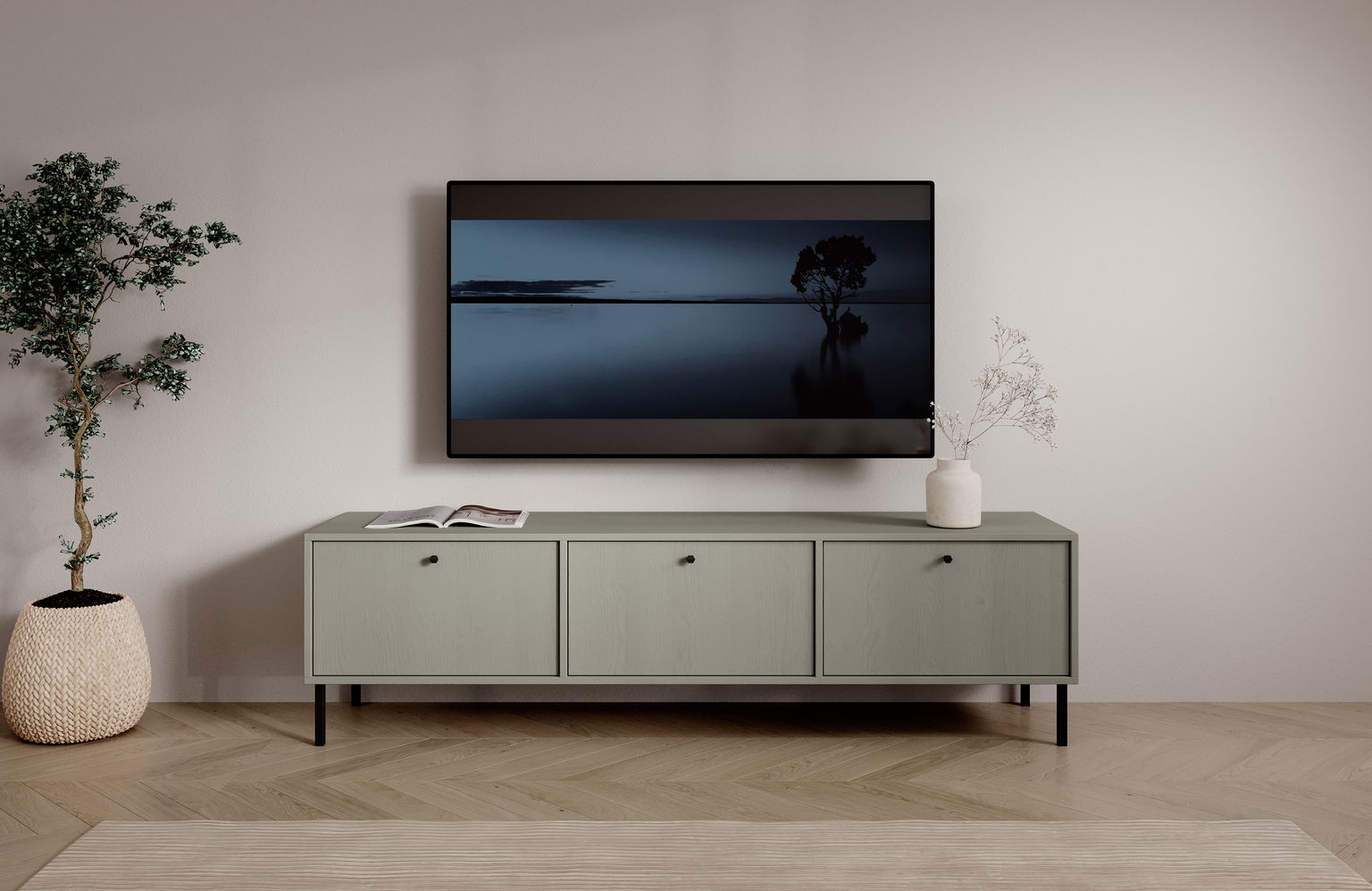 TV spintelė Tili 3D, žalia - 4
