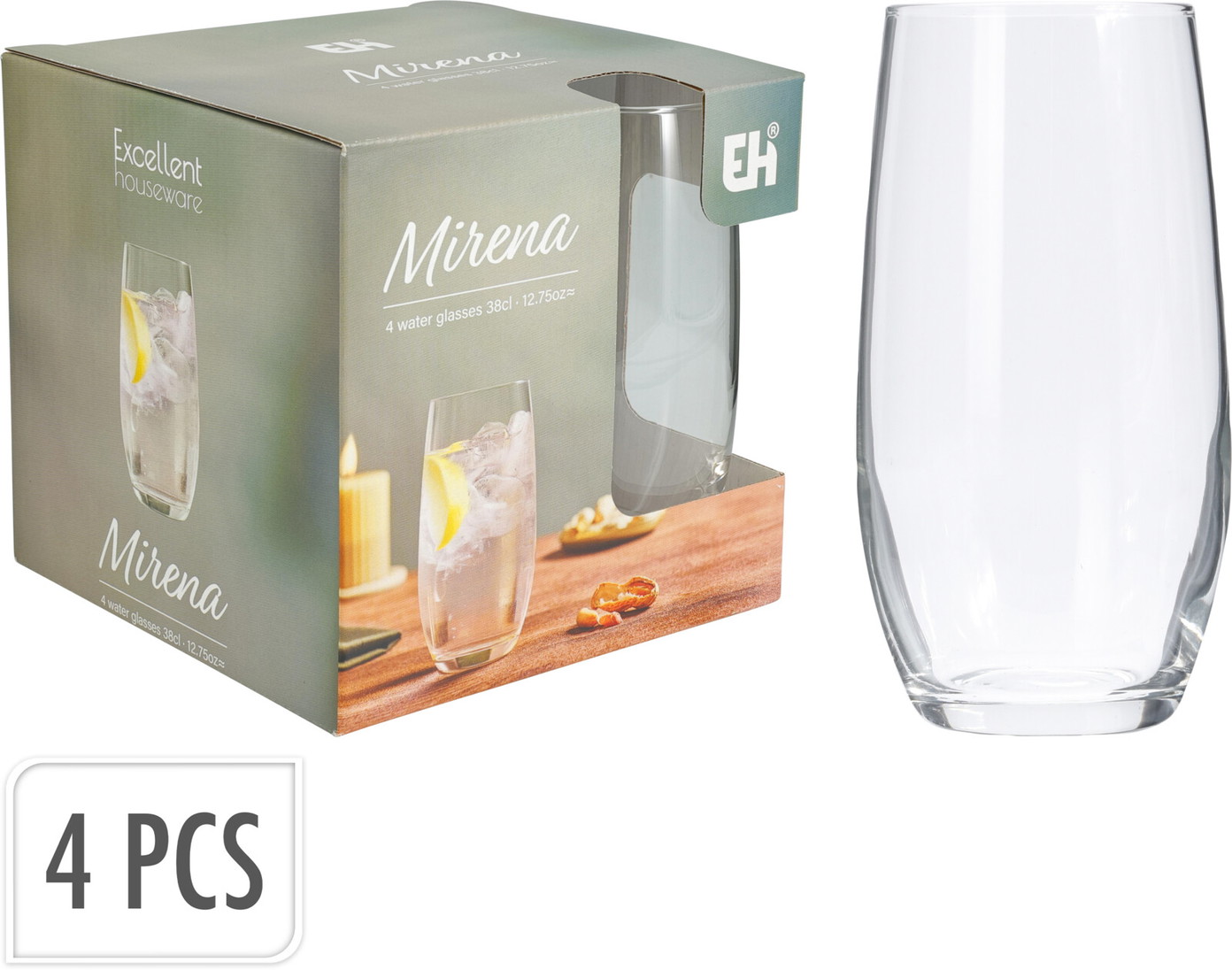 Stiklinės AURA GLASS COLLECTION, 360 ml, 4 vnt.-0