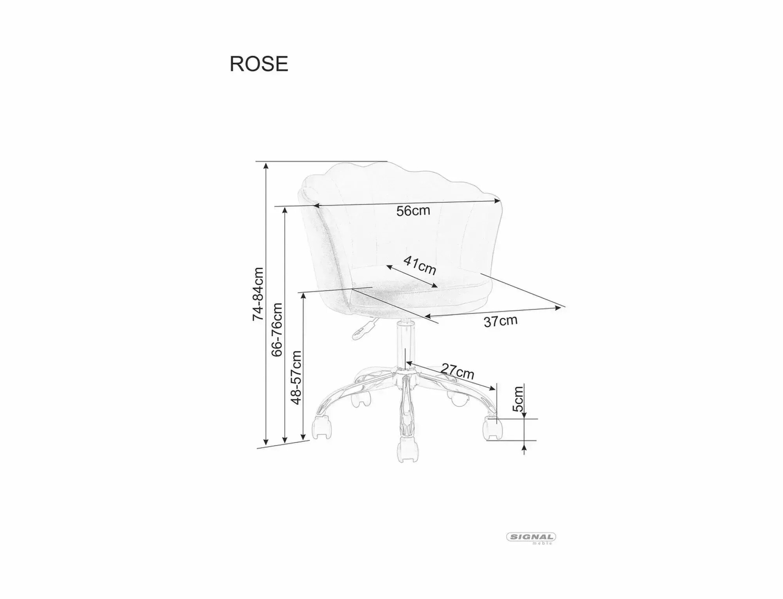 Biuro kėdė ROSE VELVET ,  pilka - 6