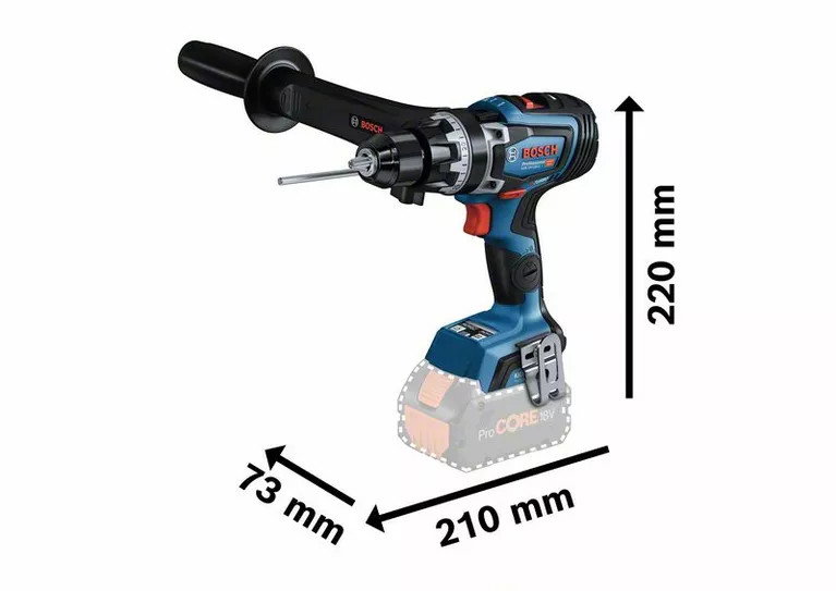 Akumuliatorinis smūginis suktuvas-gręžtuvas BOSCH PRO GSB 18V-150 C (2x ProCORE18V 8.0Ah, L-Boxx) - 3