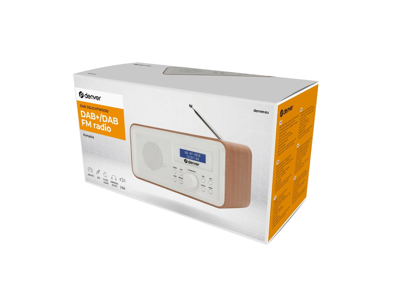 Radijo imtuvas Denver DAB-30 light wood - 6