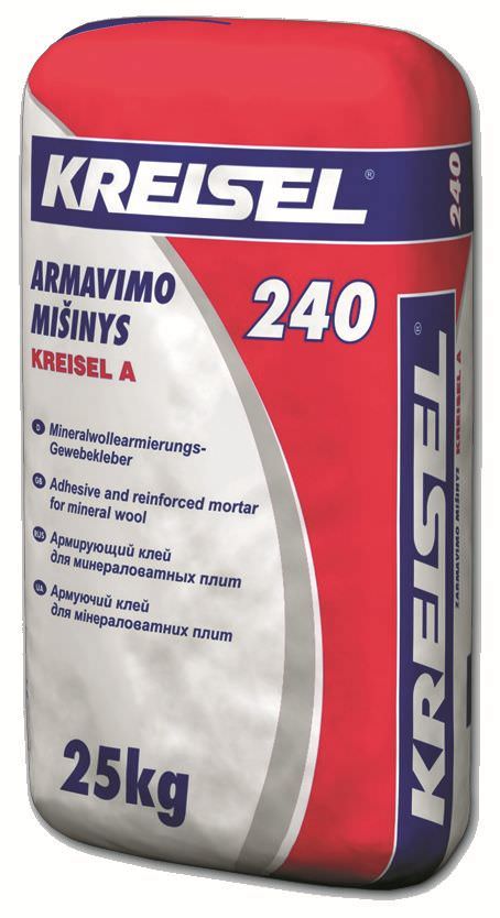 Armavimo mišinys putų polistireno ir vatos plokštėms KREISEL A 240, 25 kg-0