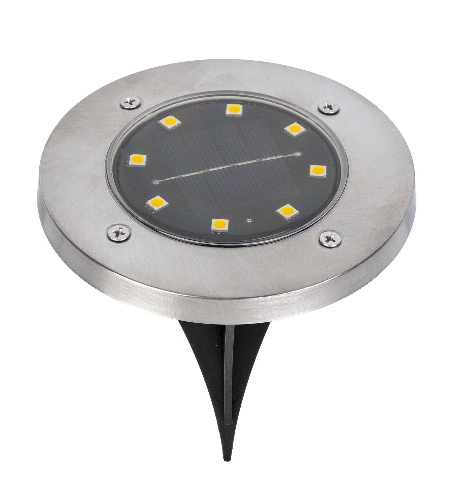 Įsmeigiamas LED lauko šviestuvas, įkraunamas saulės energija, 8 LED, 1xAA 200mAh, ø11,5 cm-0