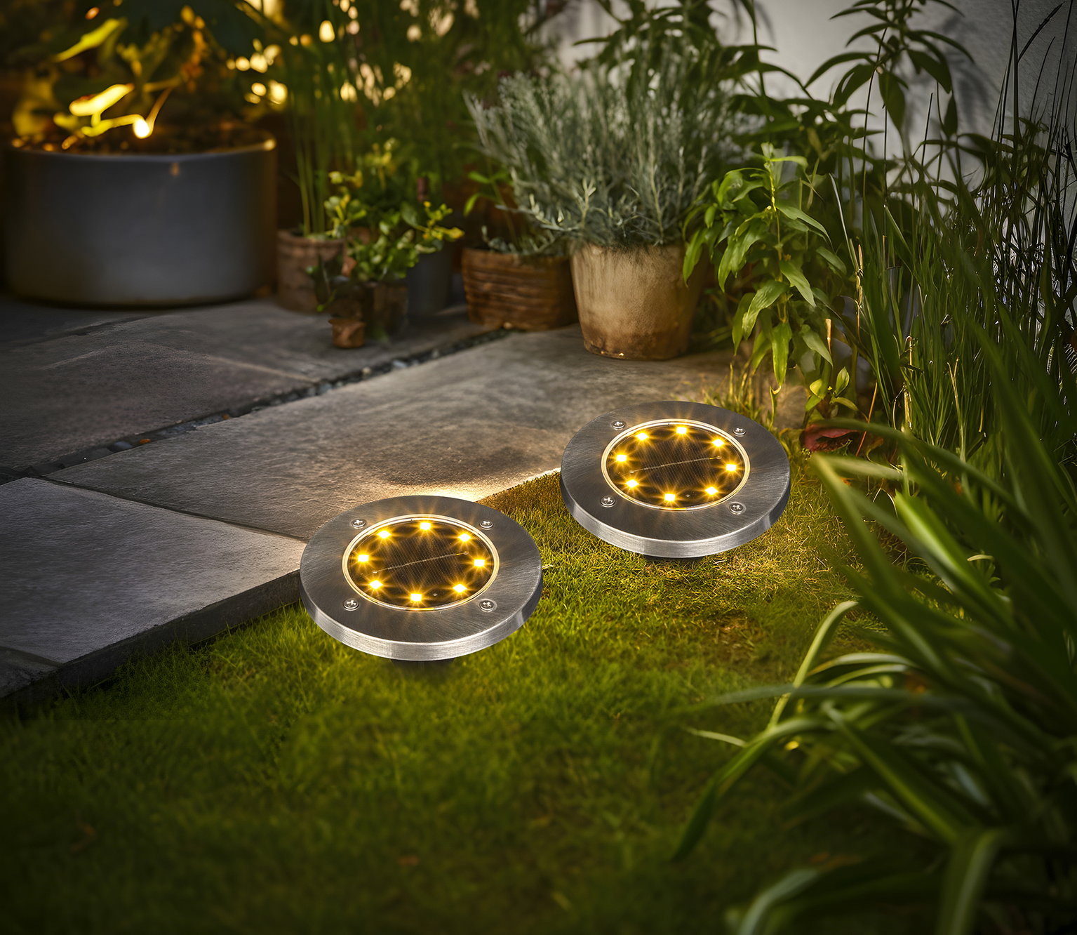 Įsmeigiamas LED lauko šviestuvas, įkraunamas saulės energija, 8 LED, 1xAA 200mAh, ø11,5 cm - 4