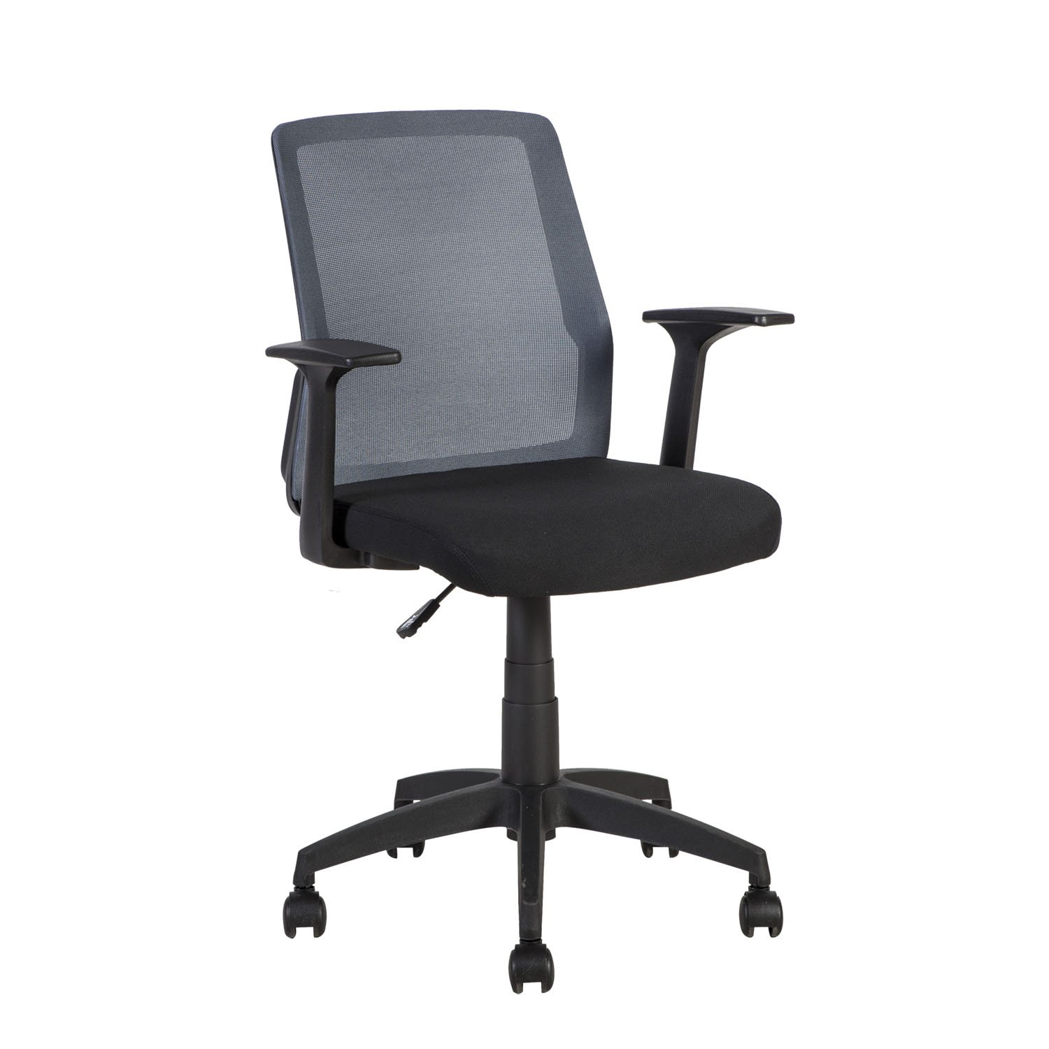 Biuro kėdė ALPHA, 60x55x87,5-95 cm, juoda/pilka