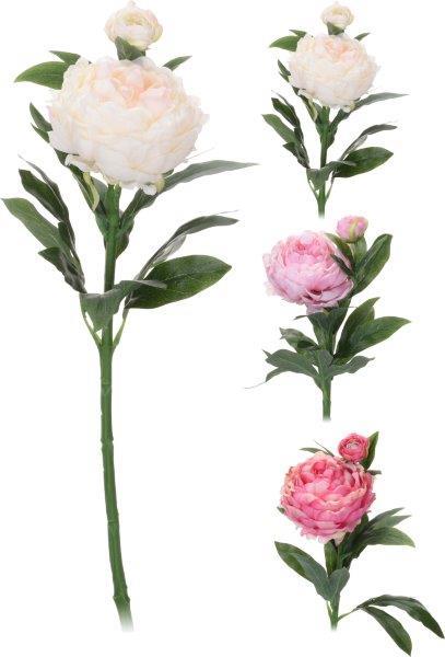 Dirbtinė gėlė PEONY, 3 spalvos, 17 cm-0