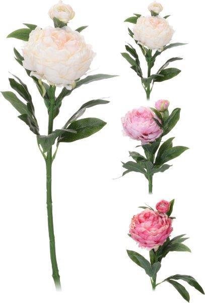Dirbtinė gėlė PEONY, 3 spalvos, 17 cm