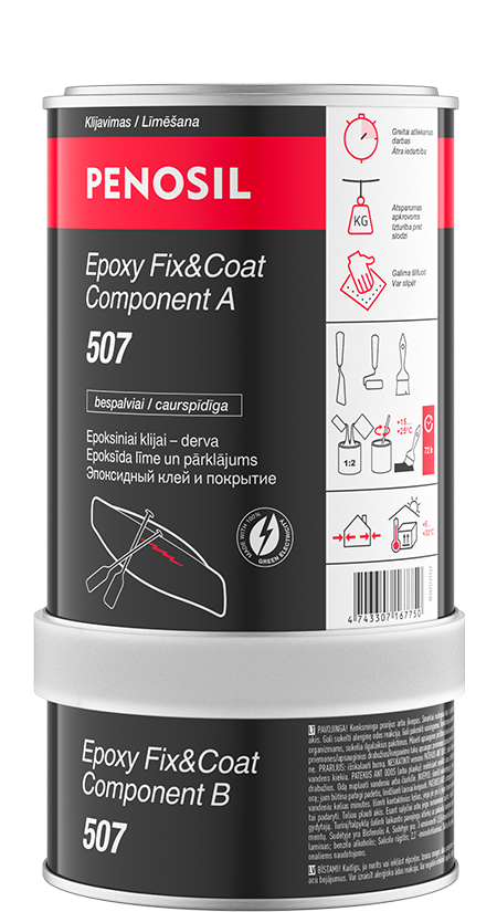 Epoksidiniai klijai - derva PENOSIL EpoxyFix&Coat 507, bespalvė, 1 l-0