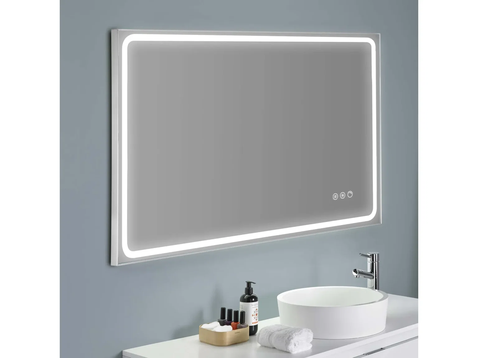 Vonios veidrodis FOCCO MIA DEFOGGER, 100 x 80 cm, LED 3000-6000K, su dimer., antiras. f-ja-1
