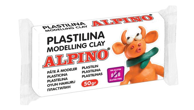 Plastilinas ALPINO, 50 g, baltas