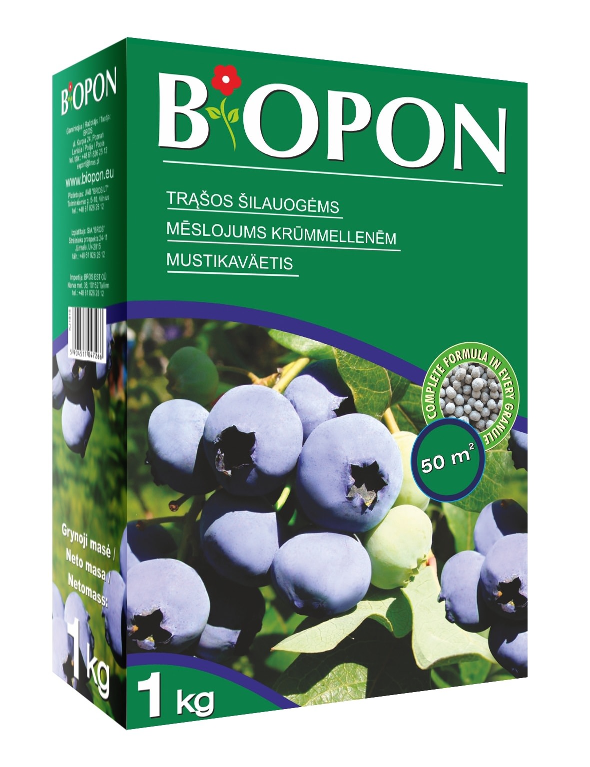 Mėlynių ir šilauogių trąšų granulės BIOPON, 1 kg