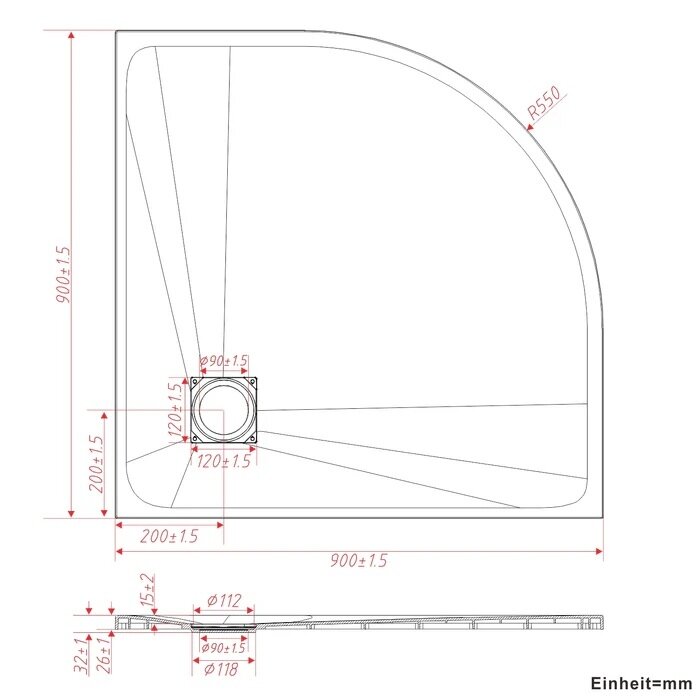 Dušo kabinos padas AQUABATOS DWR 90x90, baltas - 3