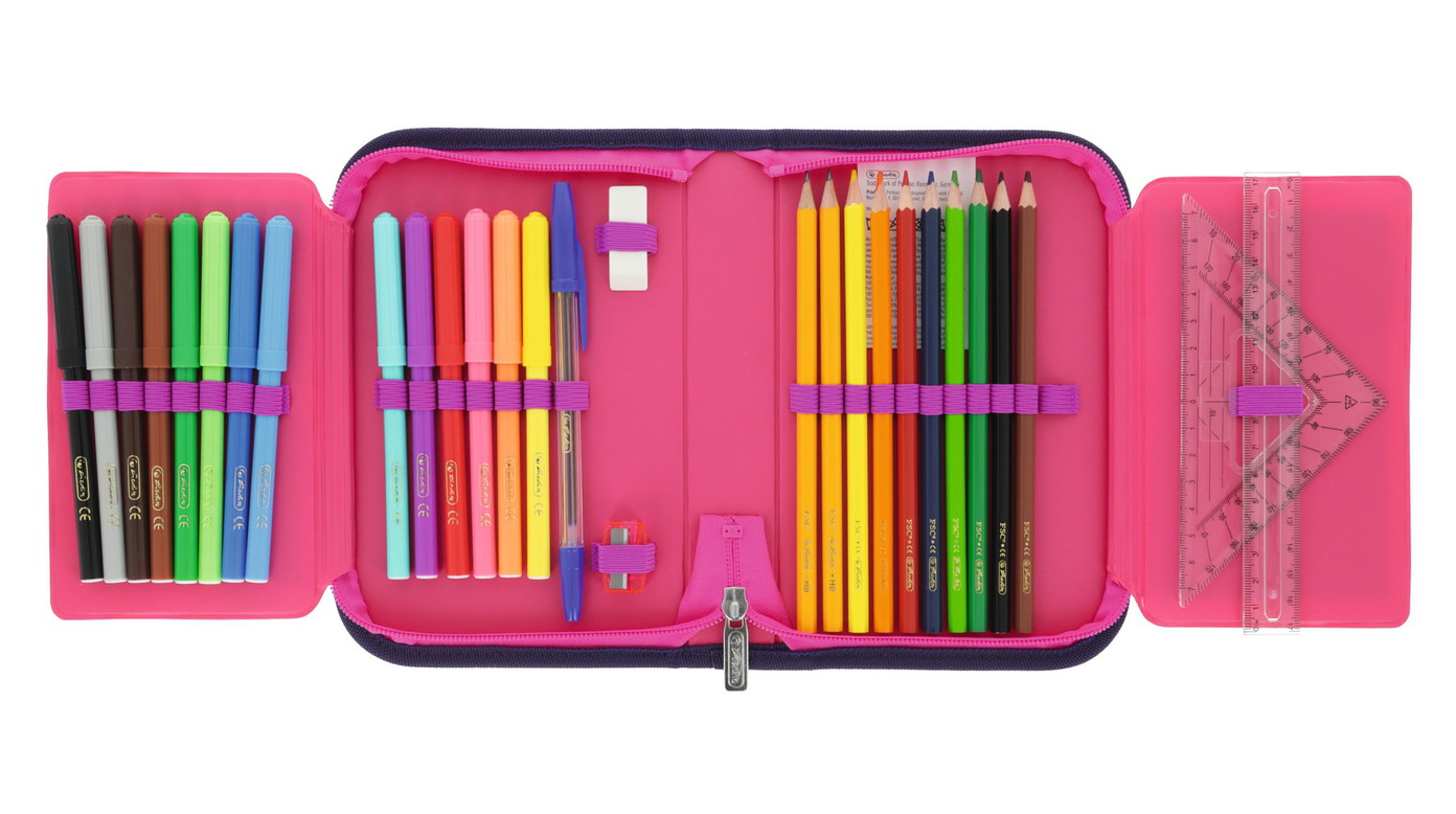 Penalas Herlitz Magic Unicorn su mokyklinėmis priemonėmis-1