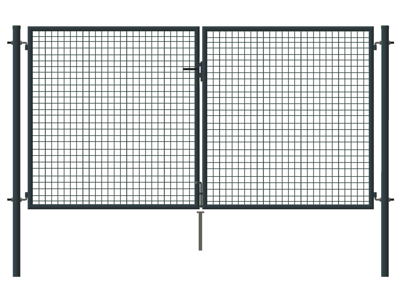 Dvigubi vartai, karštai cinkuoti Comfort, pilkos sp., 1500 x 4000 mm-0