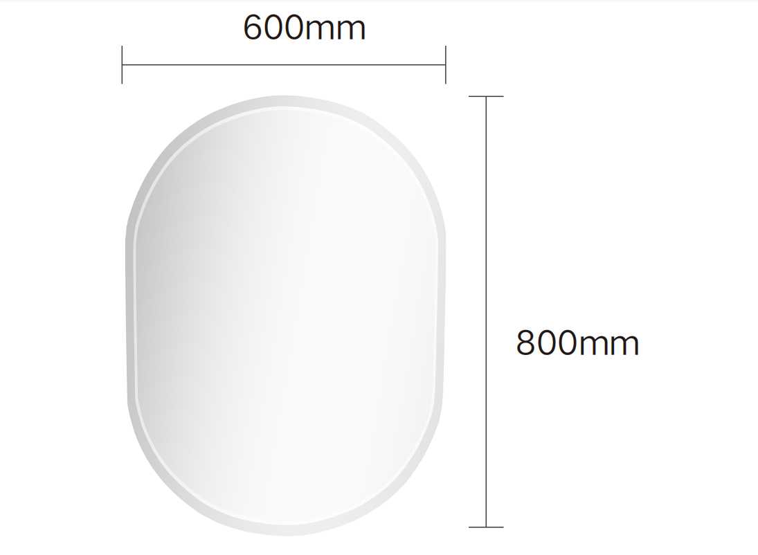 Vonios veidrodis AQUALINE, 50 X 70 cm, ovalo formos - 3