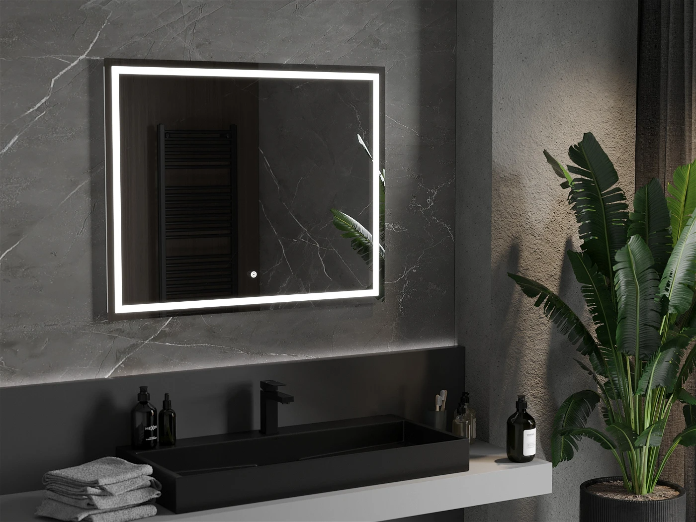Vonios veidrodis Mexen Miko su LED apšvietimu ir šildymo kilimėliu, 100 x 80 cm - 2