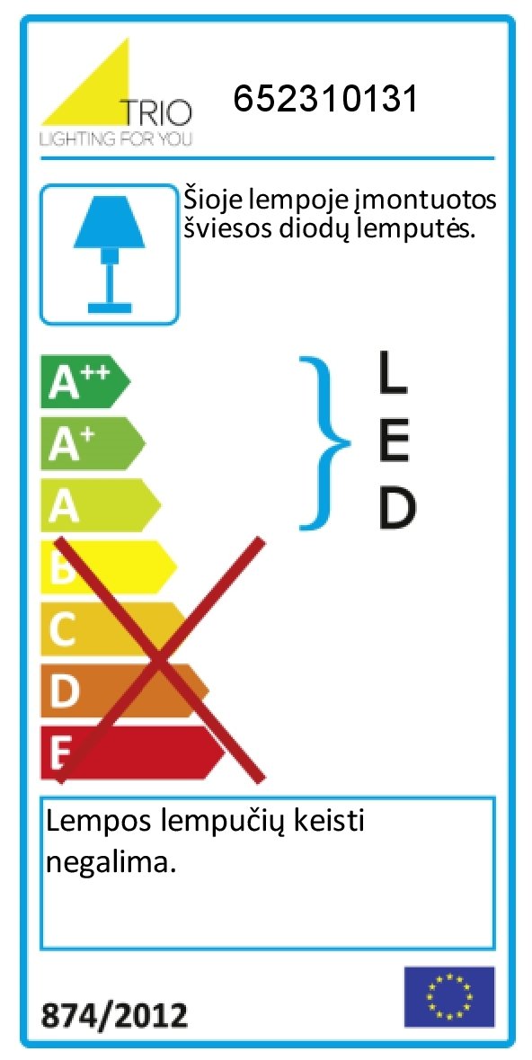 Įleidžiama LED panelė TRIO AURA, 5 W, 450 lm, 3000 K, ø8,2 cm - 5