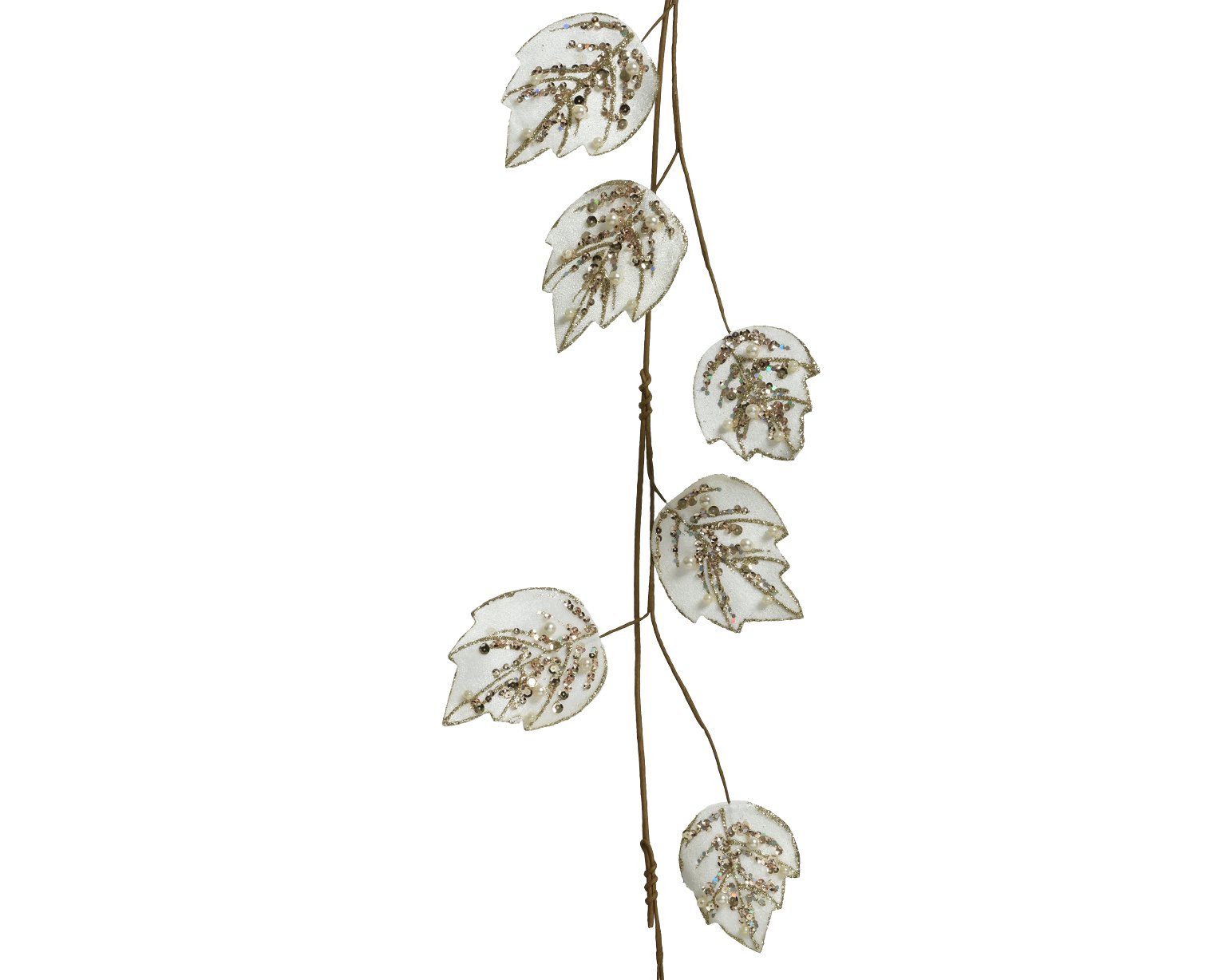 Girlianda LEAVES VELVET, kreminės sp., 8 x 8 x 100 cm