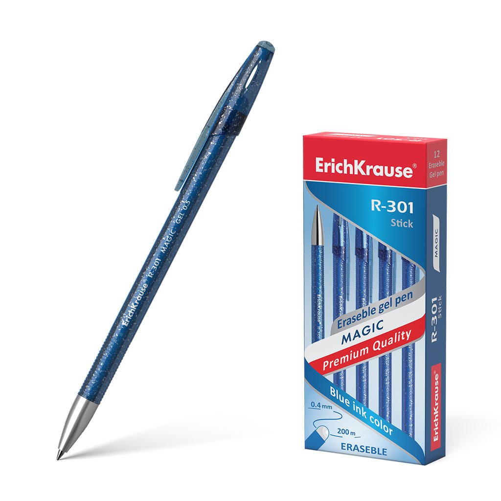 Ištrinamas gelinis rašiklis ERICH KRAUSE Magic gel R-301, mėlynos sp., 0,5 mm