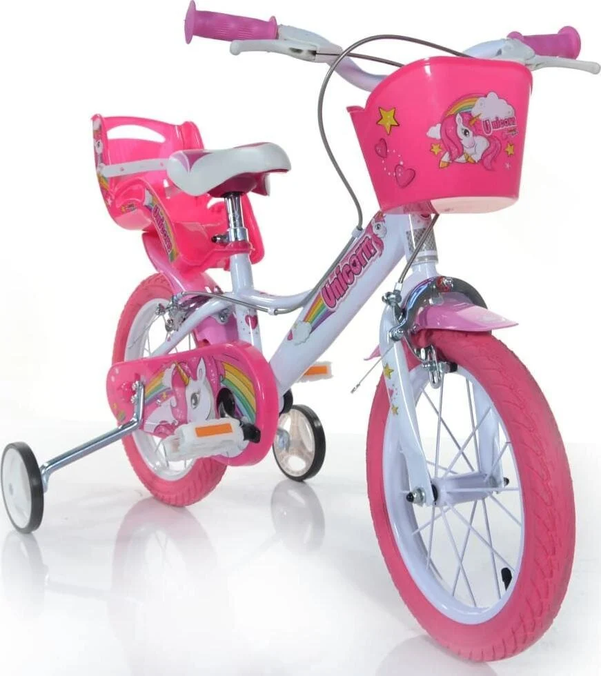 Vaikiškas dviratis Dino Bikes Unicorn 14", rožinis-0