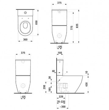 Unitazo komplektas LAUFEN PRO su S/C SLIM dangčiu, 3/6l bakelis-1