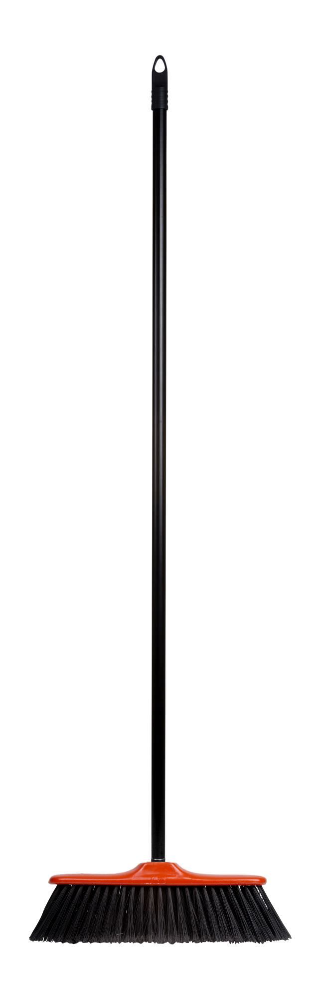 Raudonas grindų šepetys su metaliniu kotu SPONTEX, 120 cm